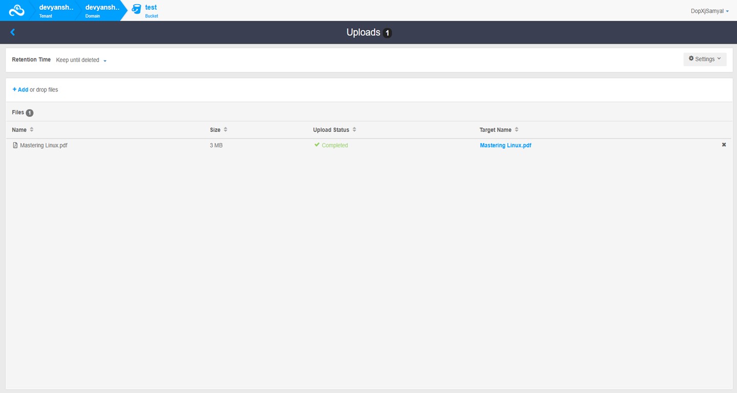 Upload Status